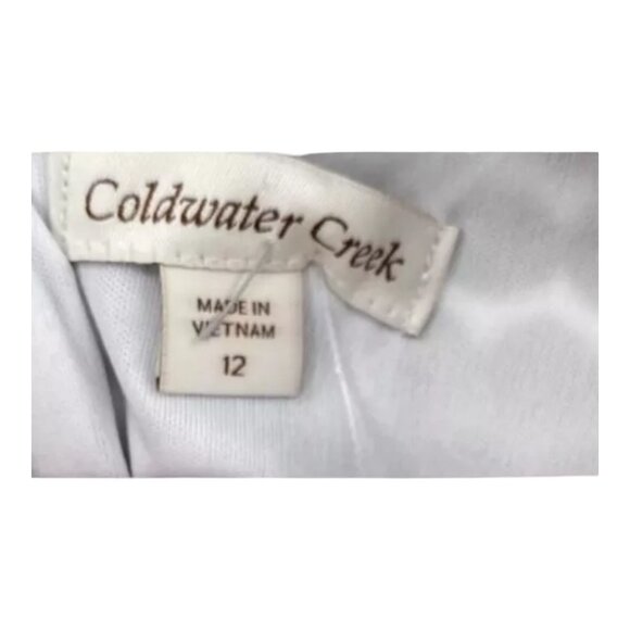 Coldwater Creek Printed Knit Dot Gray Sheath Ruched Work Date Fitted Dress 12 - Picture 6 of 8